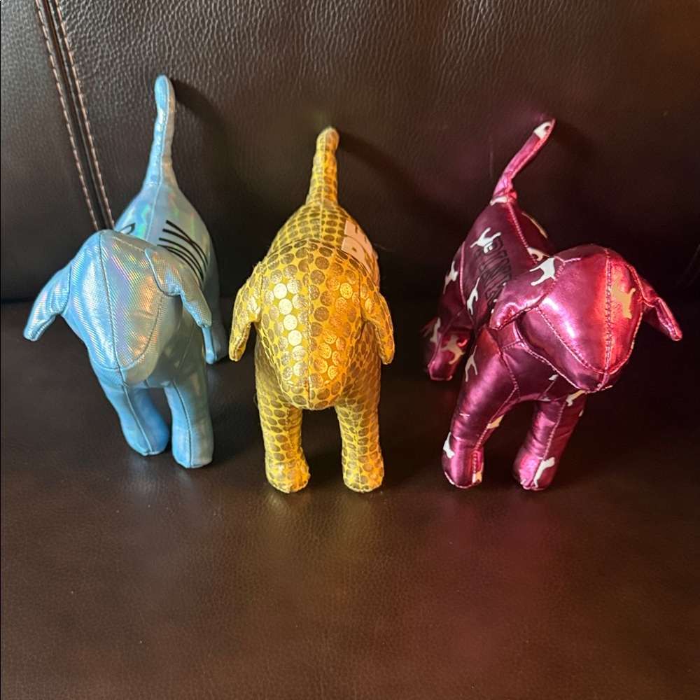 PINK Victoria's Secret Gold Metallic 'HOPE' Dog and others. Bundle of 3 as shown